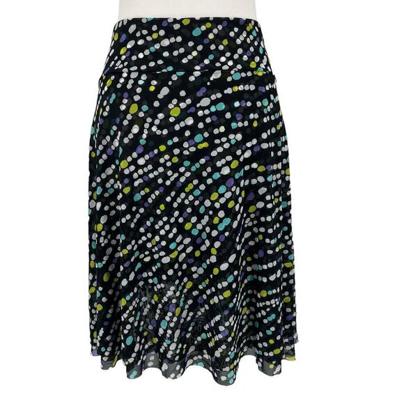 Profile Skirt Polka Dot Knee Length Green Purple Black Large - Picture 5 of 8